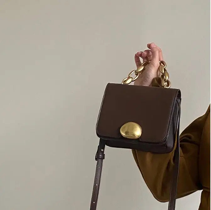 Vintage Girls Small Square Shoulder Bag Chain Clutch Purse Handbags