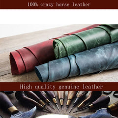 Vintage Crazy Horse Leather Car Key Holder Wallets Women And Men
