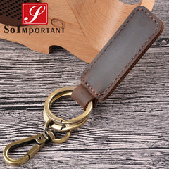 Vintage Crazy Horse Leather Car Key Holder Wallets Women And Men
