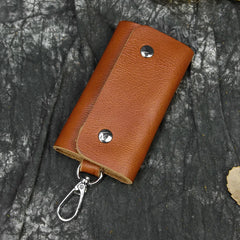 Vintage Leather Keychain Crazy Horse Key Holder