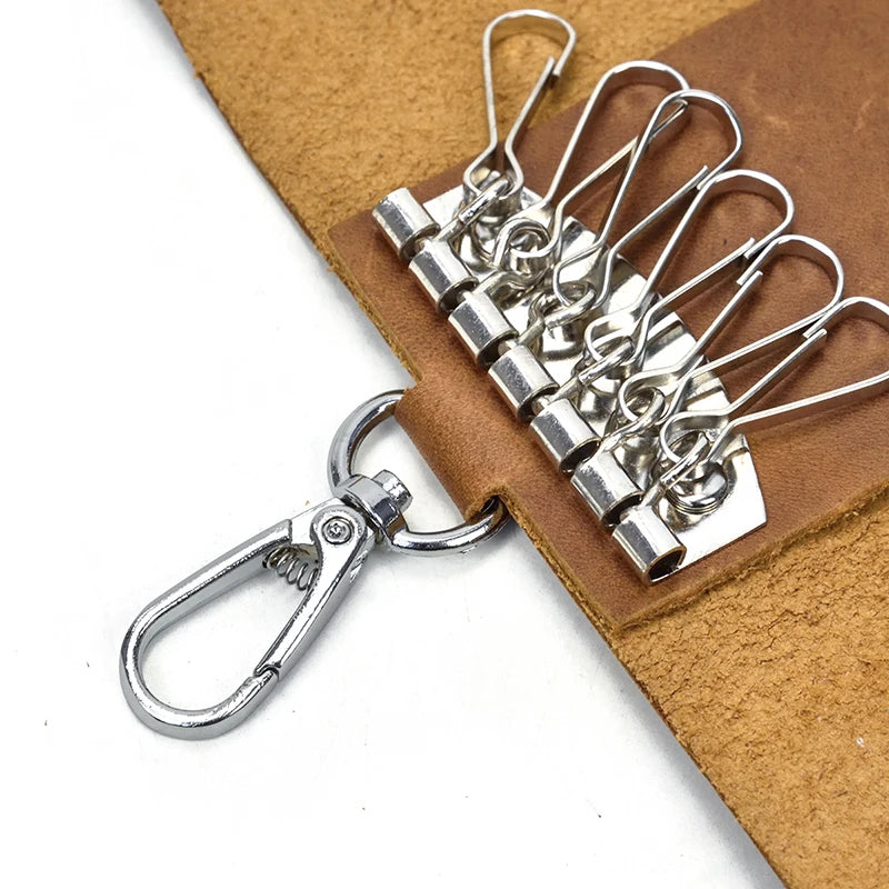 Vintage Leather Keychain Crazy Horse Key Holder