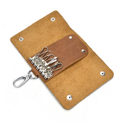 Vintage Leather Keychain Crazy Horse Key Holder