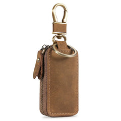 Vintage Crazy Horse Leather Car Key Bag Europe and America