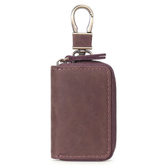 Vintage Crazy Horse Leather Car Key Bag Europe and America