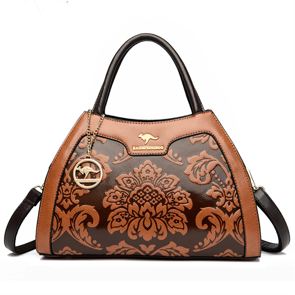 Vintage Crocodile Pattern Handbags Women Shoulder Bag Large Capacity Leather Tot