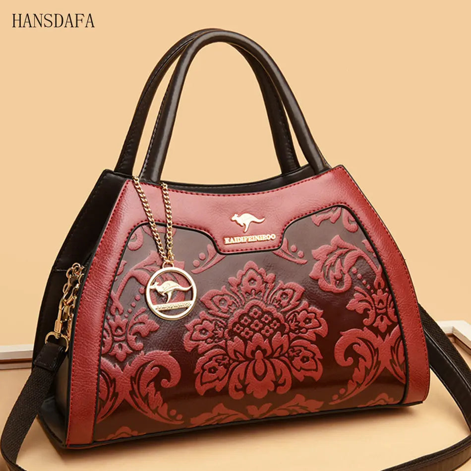 Vintage Crocodile Pattern Handbags Women Shoulder Bag Large Capacity Leather Tot