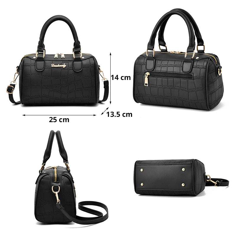 Vintage Crocodile Pattern PU Leather Handbag Women Shoulder Bag
