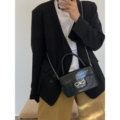 Vintage Crocodile Pattern Mini Crossbody Bag for Women