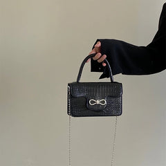 Vintage Crocodile Pattern Mini Crossbody Bag for Women