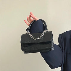Vintage Crocodile Print Women Chain Crossbody Bag PU Leather Ladies