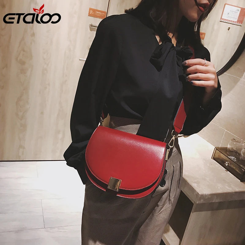 Vintage Crossbody Bags For Women Small Saddle Bag Leather Shoulder Bag