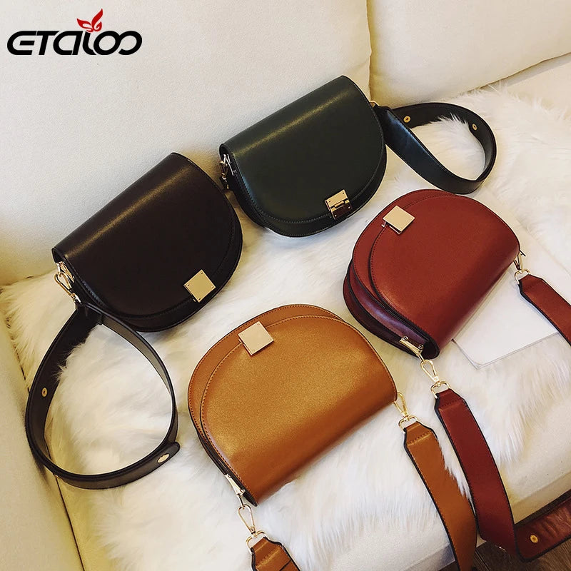 Vintage Crossbody Bags For Women Small Saddle Bag Leather Shoulder Bag