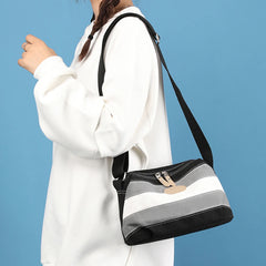 Vintage Crossbody Bags Striped Retro Shoulder Bag Small Square Zipper for Travel