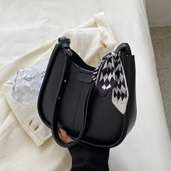 Vintage Crossbody Bags With Scarves PU Leather Shoulder Bag Women's Handbags