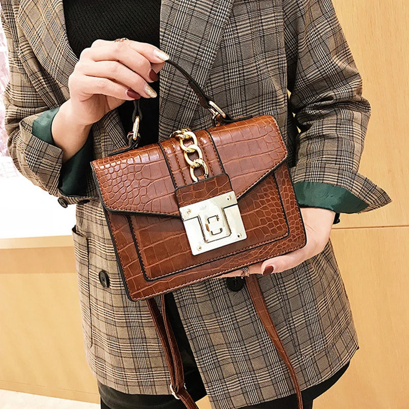 Vintage Small Leather Crossbody Shoulder Bag Women Retro Pu Handbag