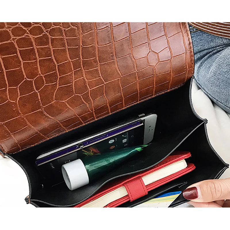 Vintage Small Leather Crossbody Shoulder Bag Women Retro Pu Handbag