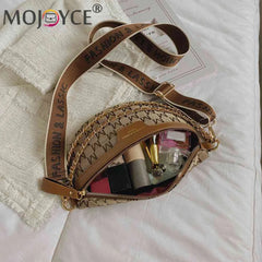 Vintage Crossbody Sling Bag Printed Letter Women Canvas Phone Pouch