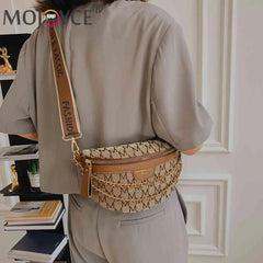 Vintage Crossbody Sling Bag Printed Letter Women Canvas Phone Pouch
