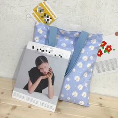 Vintage Daisy Flower Women Nylon Shoulder Bags Casual Tote Student Girls Handbag