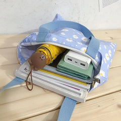 Vintage Daisy Flower Women Nylon Shoulder Bags Casual Tote Student Girls Handbag