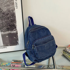 Vintage Denim Backpack Shoulder Bag for Teen Girls