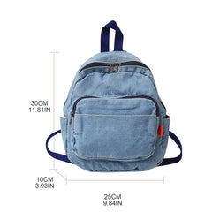 Vintage Denim Backpack Shoulder Bag for Teen Girls