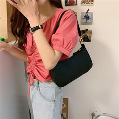 Vintage Crocodile Pattern Women Underarm Shoulder Bag