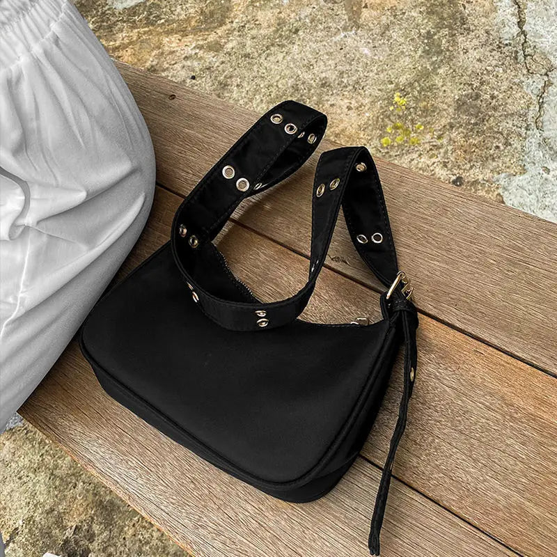 Vintage Women Buckle Nylon Shoulder Messenger Bags Female Handbags