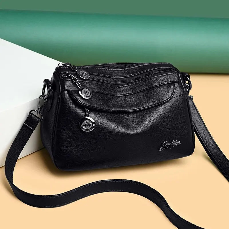 Vintage Leather Shoulder Bag for Women Small Crossbody Bag Ladies Summer Bags