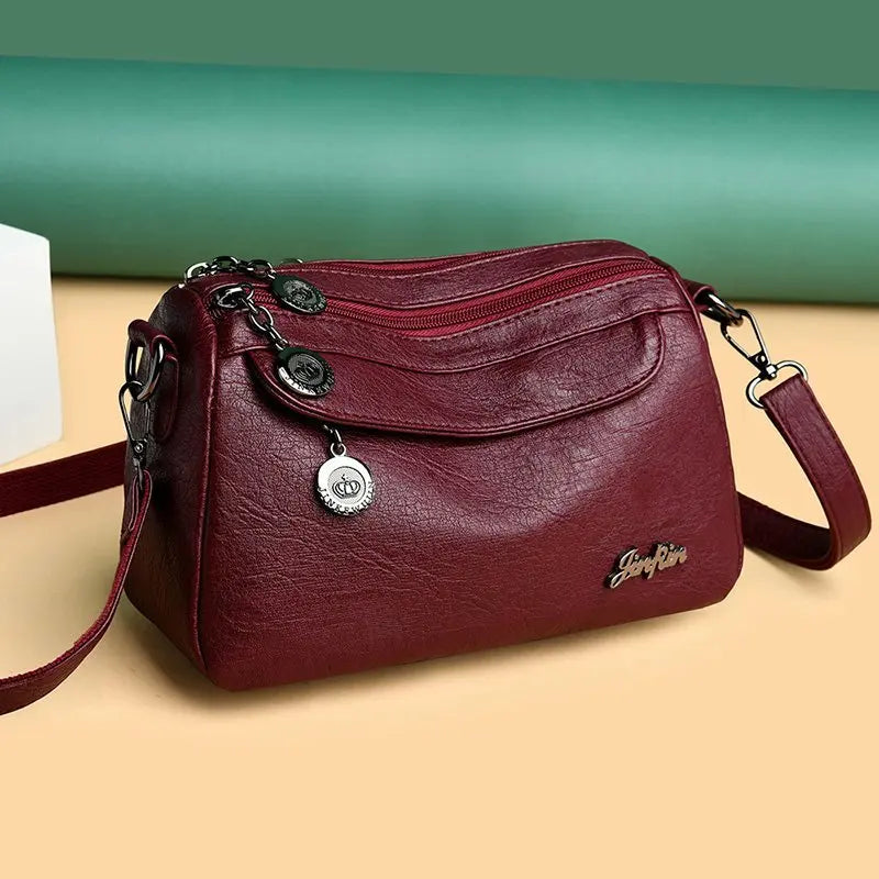 Vintage Leather Shoulder Bag for Women Small Crossbody Bag Ladies Summer Bags