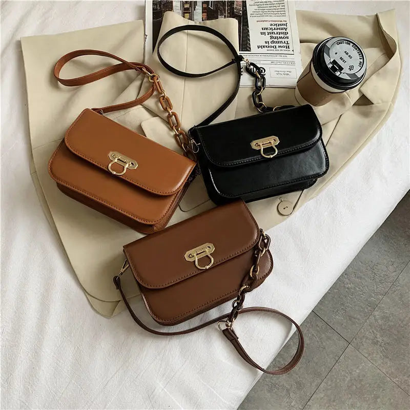 Vintage Shoulder Bags Women High PU Leather Female Messenger Crossbody Flap