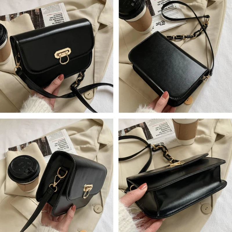 Vintage Shoulder Bags Women High PU Leather Female Messenger Crossbody Flap