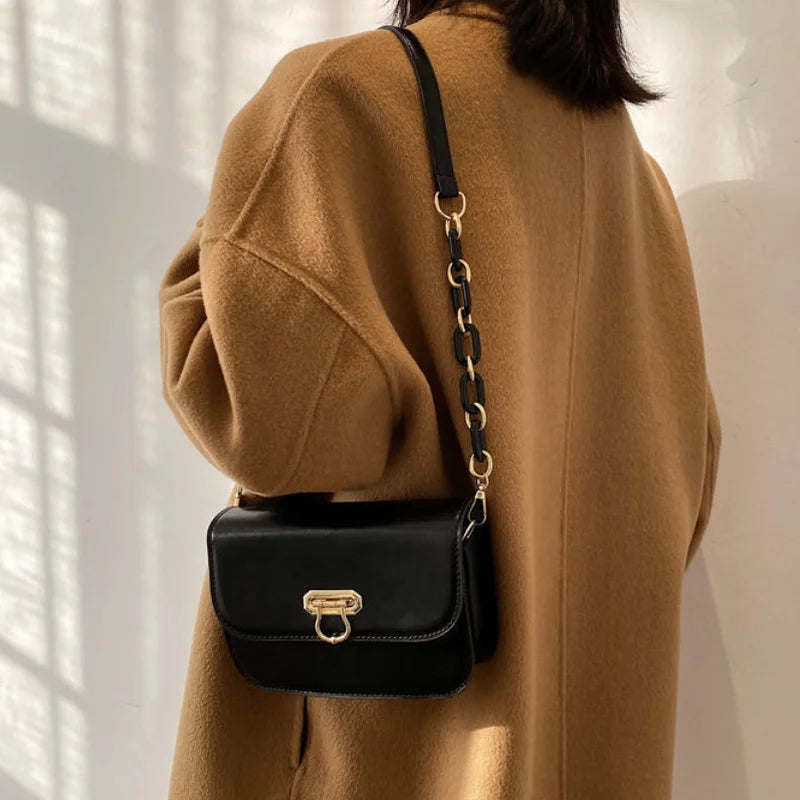 Vintage Shoulder Bags Women High PU Leather Female Messenger Crossbody Flap