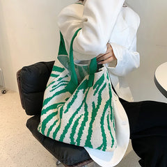 Vintage Large Capacity Woolen Shoulder Bag for Women