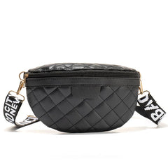 Vintage Diamond Lattice PU Leather Fanny Pack For Women Waist Bag