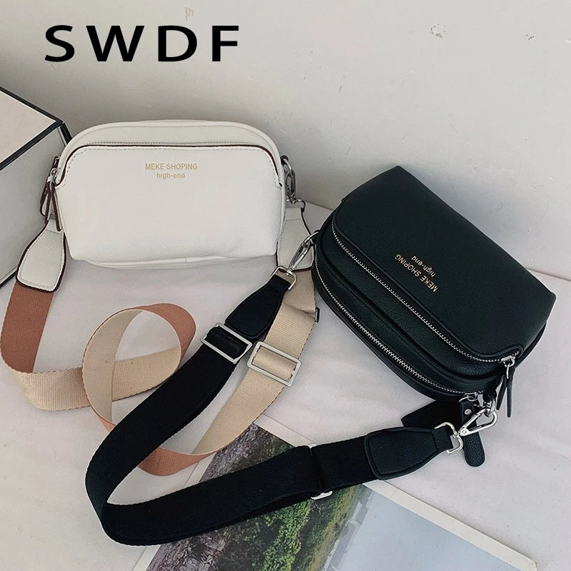 Vintage PU Leather Crossbody Sling Bag for Women