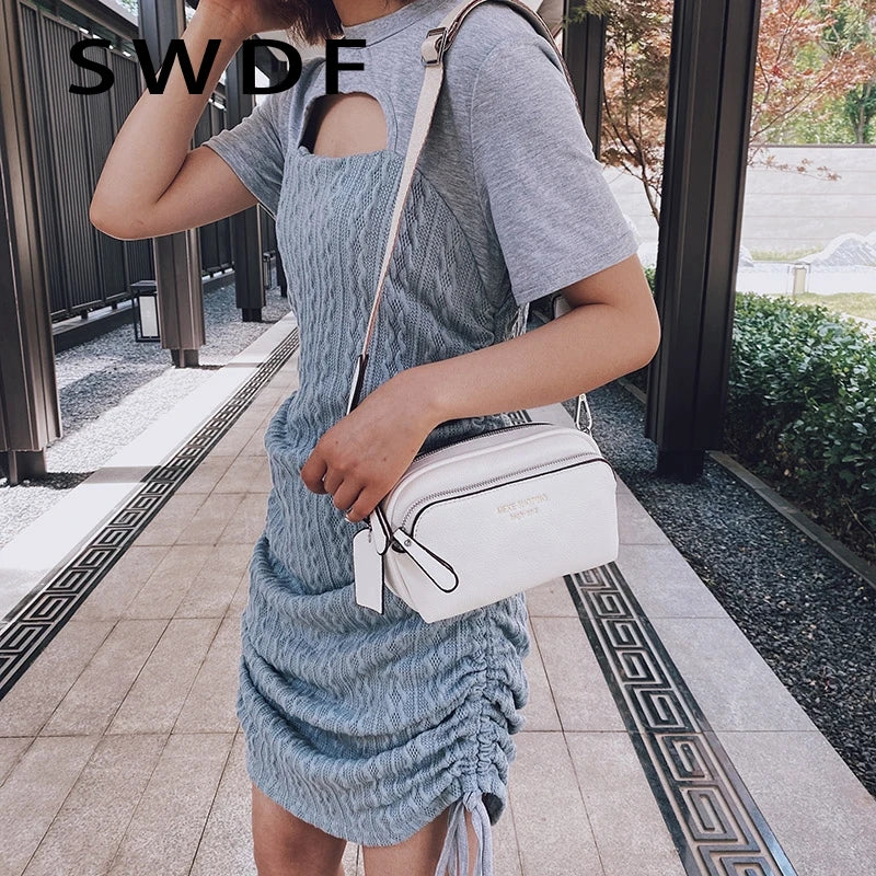 Vintage PU Leather Crossbody Sling Bag for Women