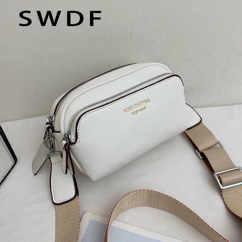 Vintage PU Leather Crossbody Sling Bag for Women