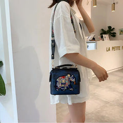 Vintage Embroidery Elephant Bag Crossbody Tote Women's Handbags