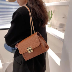 Vintage Embroidery Rhombus Chain Small Square Bag
