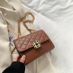 Vintage Embroidery Rhombus Chain Small Square Bag