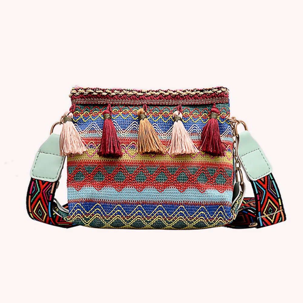 Vintage Ethnic Style Bucket Shoulder Bag for Travel