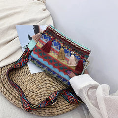 Vintage Ethnic Style Bucket Shoulder Bag for Travel