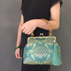 Vintage Wood Chain Crossbody Bag Women's Handbags
