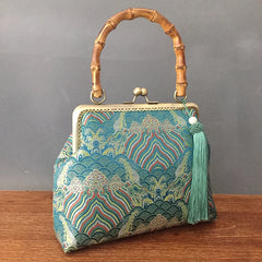 Vintage Wood Chain Crossbody Bag Women's Handbags