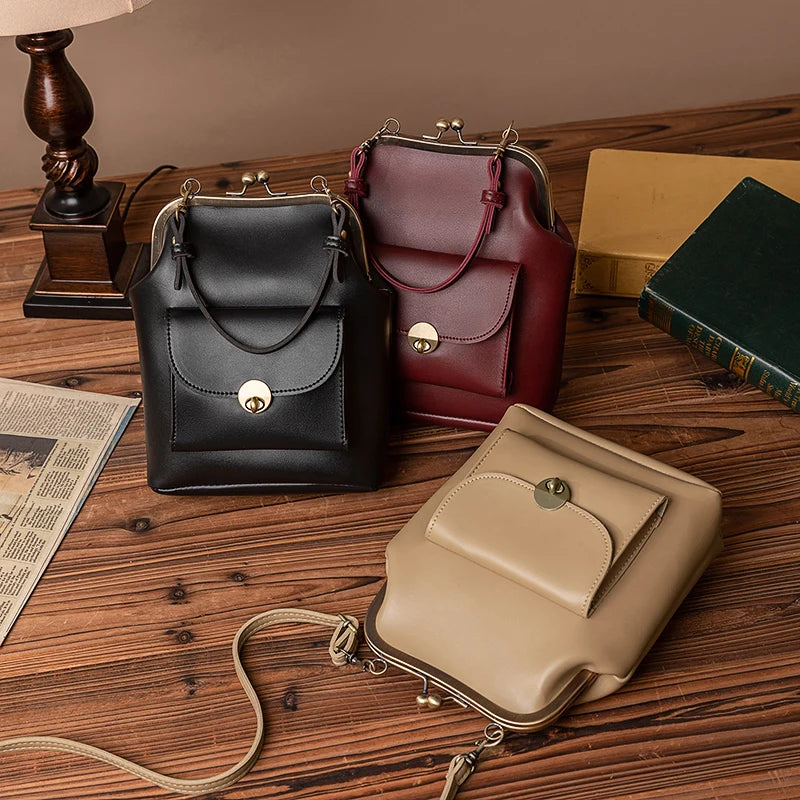 Vintage PU Leather Women's Handbags Purses Crossbody Bag