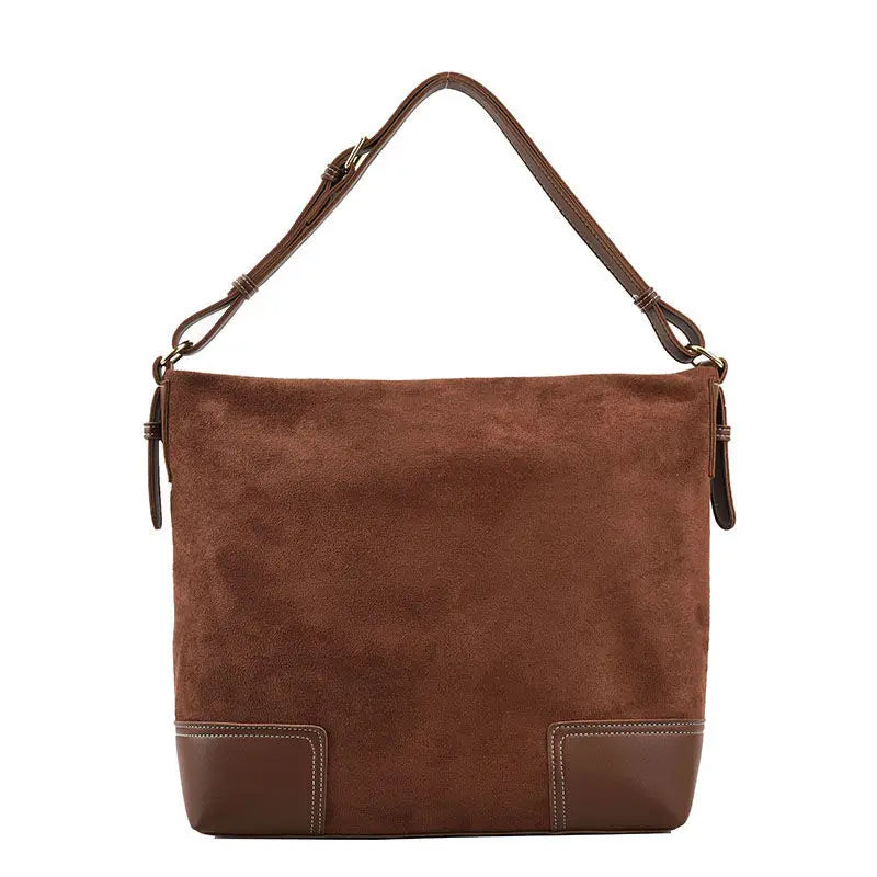 Vintage Frosted Leather Women's Handbag Zipper Shoulder Bag