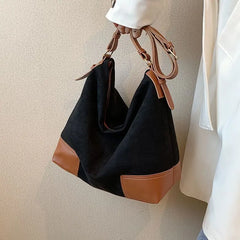 Vintage Frosted Leather Women's Handbag Zipper Shoulder Bag