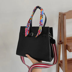 Vintage Female Ribbon bag PU Leather Women's Handbag Shoulder Mess