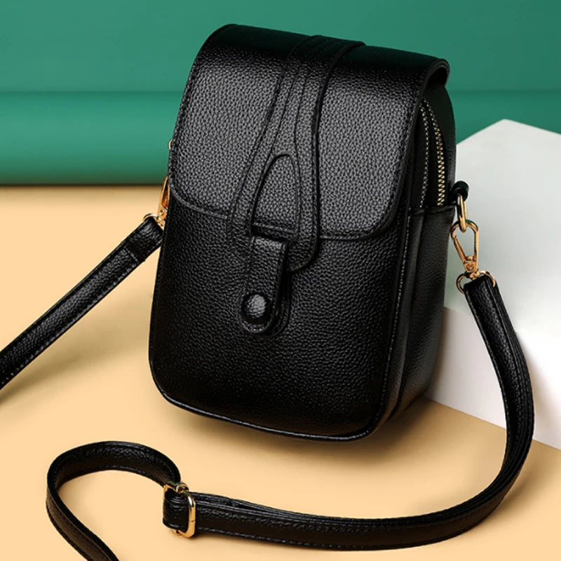 Small Shoulder Bags for Women Retro PU Leather Crossbody Phone Purse Messenger B